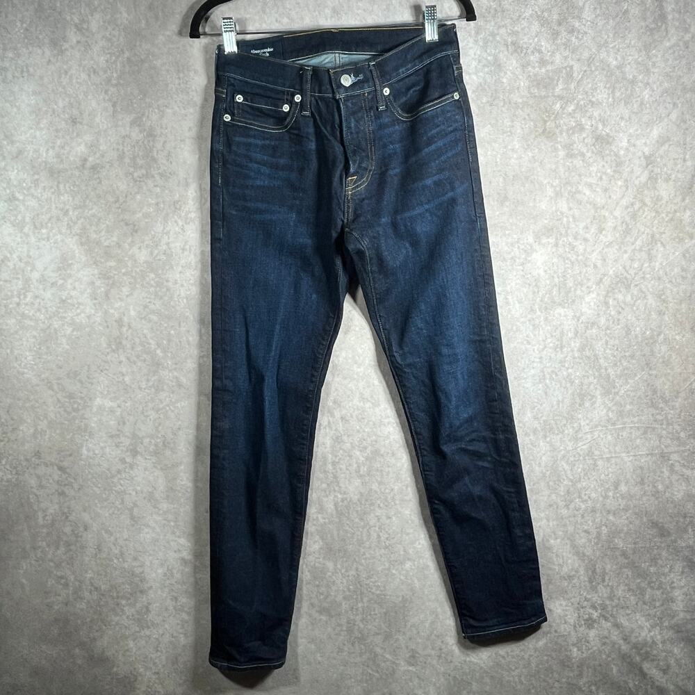 Abercrombie & Fitch Skinny‎ Taper Jeans Mens 29X32 Blue Dark Wash Denim Stretch